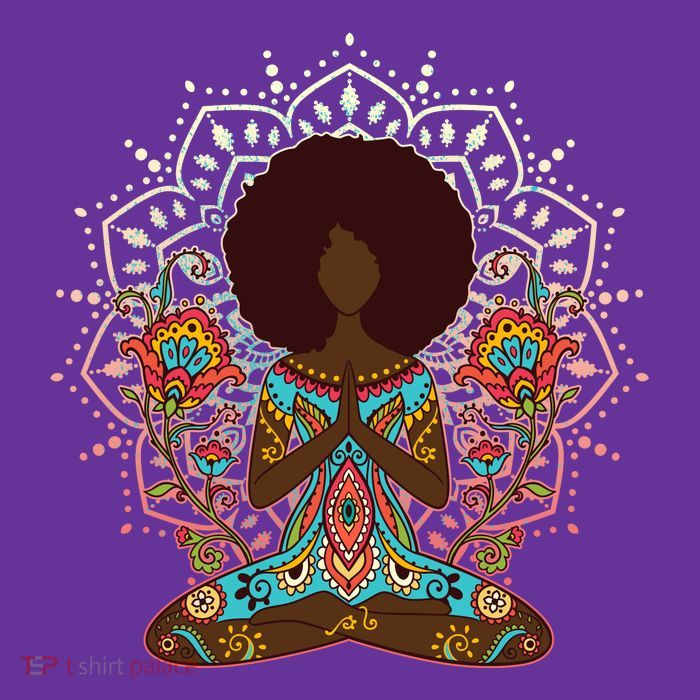 Meditation Yoga Afro Woman Premium T-Shirt