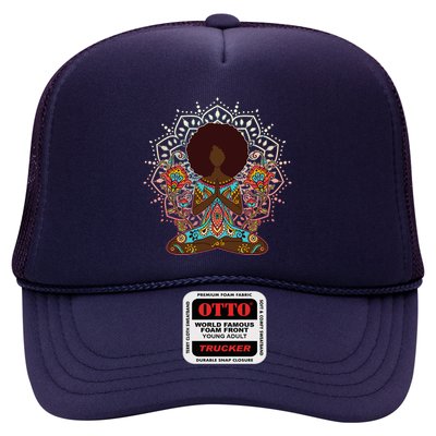 Meditation Yoga Afro Woman Trucker Hat
