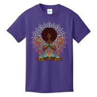 Meditation Yoga Afro Woman Kids T-Shirt