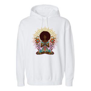 Meditation Yoga Afro Woman Garment-Dyed Fleece Hoodie