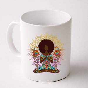 Meditation Yoga Afro Woman Coffee Mug