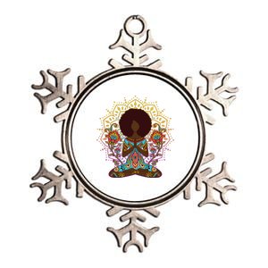 Meditation Yoga Afro Woman Metallic Star Ornament