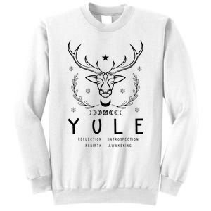 Merry Yule And Happy Winter Solstice Deer Christmas Gothic  Sweatshirt