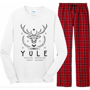 Merry Yule And Happy Winter Solstice Deer Christmas Gothic  Long Sleeve Pajama Set