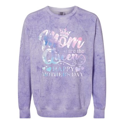 Mom You Are The Queen Happy Mothers Day Love Respect Great Gift Colorblast Crewneck Sweatshirt