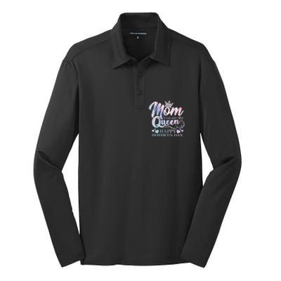 Mom You Are The Queen Happy Mothers Day Love Respect Great Gift Silk Touch Performance Long Sleeve Polo