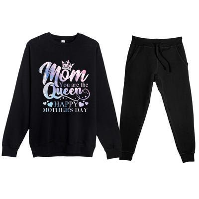 Mom You Are The Queen Happy Mothers Day Love Respect Great Gift Premium Crewneck Sweatsuit Set