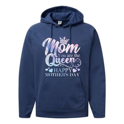 Mom You Are The Queen Happy Mothers Day Love Respect Great Gift Performance Fleece Hoodie