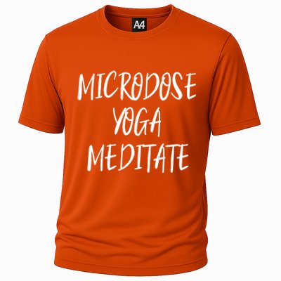 Microdose Yoga And Meditate Gift Funny Magic Psilocybin Mushroom Gift Cooling Performance Crew T-Shirt