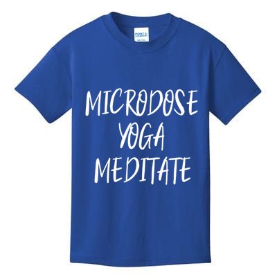 Microdose Yoga And Meditate Gift Funny Magic Psilocybin Mushroom Gift Kids T-Shirt