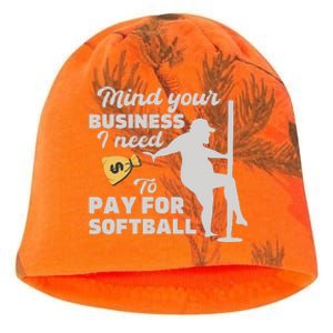 Mind Your Business I Need Money To Pay For Softball Kati - Camo Knit Beanie