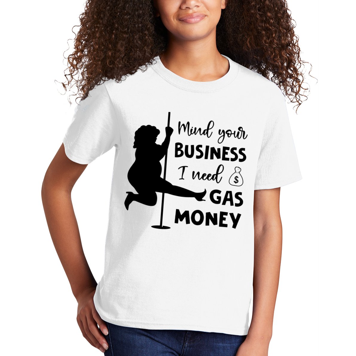 Mind Your Business I Need Gas Money Funny Kids T-Shirt