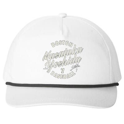 Masataka Yoshida Boston Baseball Vintage Cursive Snapback Five-Panel Rope Hat