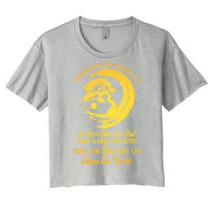 Meditation Yoga Bonsai Zen Enso Circle Goa Karma Om Cool Gift Women's Crop Top Tee