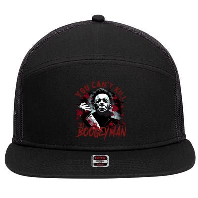 Michael You Cant Kill Boogeyman Michael Horror Night Halloween 7 Panel Mesh Trucker Snapback Hat