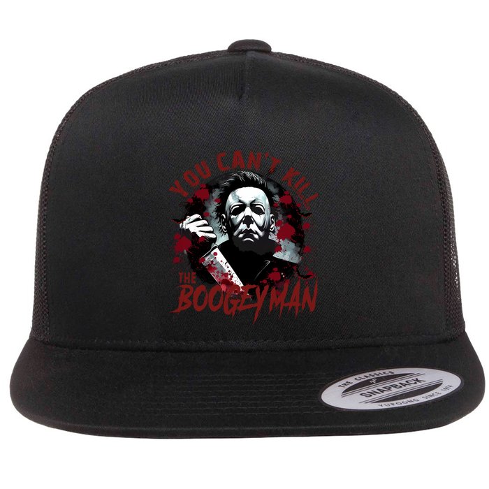 Michael You Cant Kill Boogeyman Michael Horror Night Halloween Flat Bill Trucker Hat
