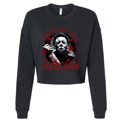 Michael You Cant Kill Boogeyman Michael Horror Night Halloween Cropped Pullover Crew