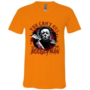 Michael You Cant Kill Boogeyman Michael Horror Night Halloween V-Neck T-Shirt