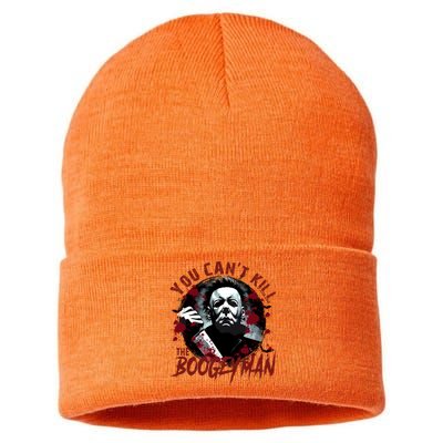 Michael You Cant Kill Boogeyman Michael Horror Night Halloween Sustainable Knit Beanie