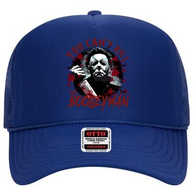 Michael You Cant Kill Boogeyman Michael Horror Night Halloween High Crown Mesh Back Trucker Hat