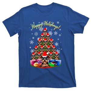 Merry Yorkie Christmas Tree Santa Hat Yorkshire Terrier Xmas Great Gift T-Shirt