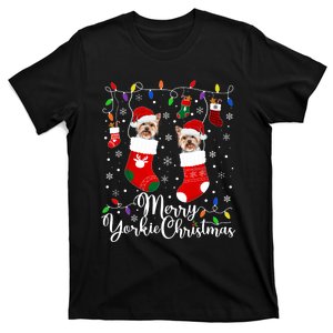 Merry Yorkie Christmas Yorkshire Terrier Xmas Party Long Sleeve T-Shirt