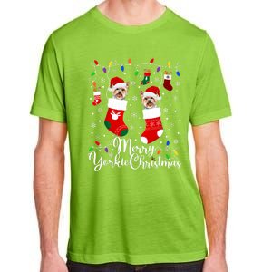 Merry Yorkie Christmas Yorkshire Terrier Xmas Party Long Sleeve Adult ChromaSoft Performance T-Shirt