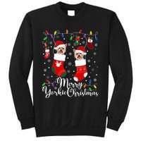 Merry Yorkie Christmas Yorkshire Terrier Xmas Party Long Sleeve Sweatshirt