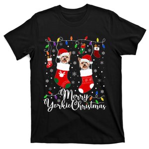 Merry Yorkie Christmas Yorkshire Terrier Xmas Party Long Sleeve T-Shirt