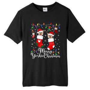 Merry Yorkie Christmas Yorkshire Terrier Xmas Party Long Sleeve Tall Fusion ChromaSoft Performance T-Shirt