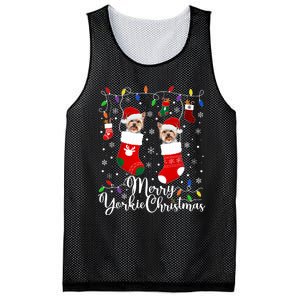 Merry Yorkie Christmas Yorkshire Terrier Xmas Party Long Sleeve Mesh Reversible Basketball Jersey Tank