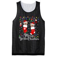 Merry Yorkie Christmas Yorkshire Terrier Xmas Party Long Sleeve Mesh Reversible Basketball Jersey Tank