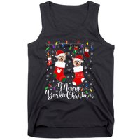 Merry Yorkie Christmas Yorkshire Terrier Xmas Party Long Sleeve Tank Top