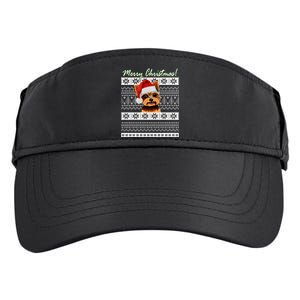 Merry Yorkie Christmas Ugly Sweater Yorkshire Terrier Xmas Funny Gift Adult Drive Performance Visor