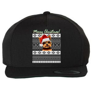 Merry Yorkie Christmas Ugly Sweater Yorkshire Terrier Xmas Funny Gift Wool Snapback Cap