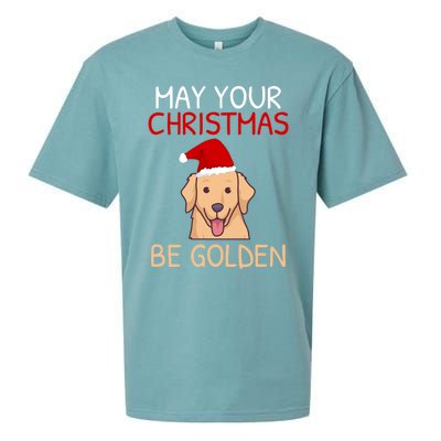 May Your Christmas Be Golden Retriever Gift Sueded Cloud Jersey T-Shirt