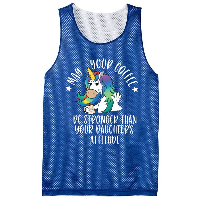 May Your Coffee Be Stronger Than Your Daughter's Attitude Gift Mesh Reversible Basketball Jersey Tank