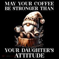 May Your Coffee Be Stronger Than Your Daughters Attitude Stripe Pom Pom Beanie