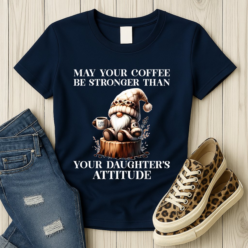 May Your Coffee Be Stronger Than Your Daughters Attitude Womens T-Shirt