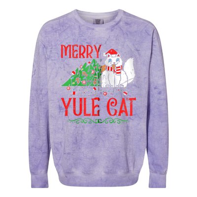 Merry Yule Cat Icelandic Christmas JóLaköTturinn Iceland Zip Hoodie Colorblast Crewneck Sweatshirt