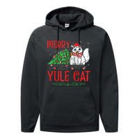 Merry Yule Cat Icelandic Christmas JóLaköTturinn Iceland Zip Hoodie Performance Fleece Hoodie