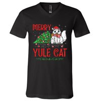 Merry Yule Cat Icelandic Christmas JóLaköTturinn Iceland Zip Hoodie V-Neck T-Shirt