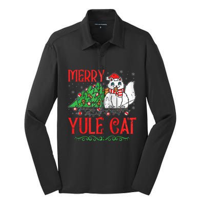 Merry Yule Cat Icelandic Christmas JóLaköTturinn Iceland Zip Hoodie Silk Touch Performance Long Sleeve Polo