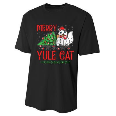 Merry Yule Cat Icelandic Christmas JóLaköTturinn Iceland Zip Hoodie Performance Sprint T-Shirt