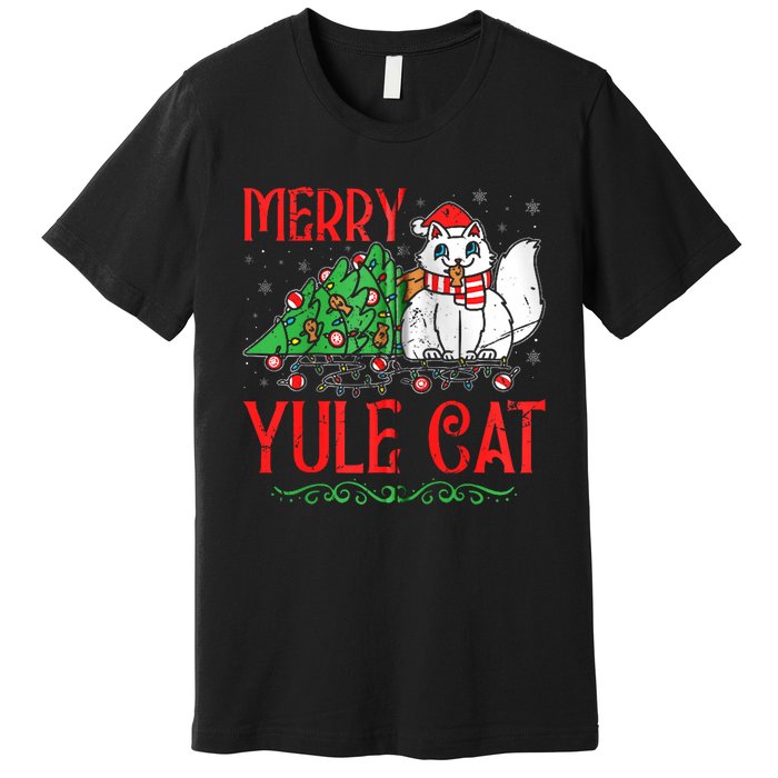 Merry Yule Cat Icelandic Christmas JóLaköTturinn Iceland Zip Hoodie Premium T-Shirt