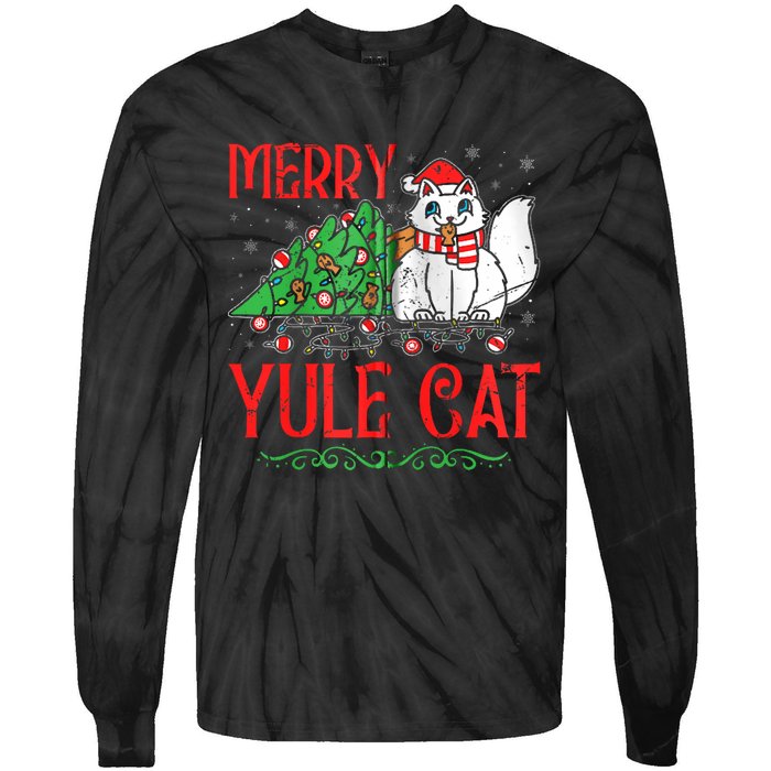 Merry Yule Cat Icelandic Christmas JóLaköTturinn Iceland Zip Hoodie Tie-Dye Long Sleeve Shirt