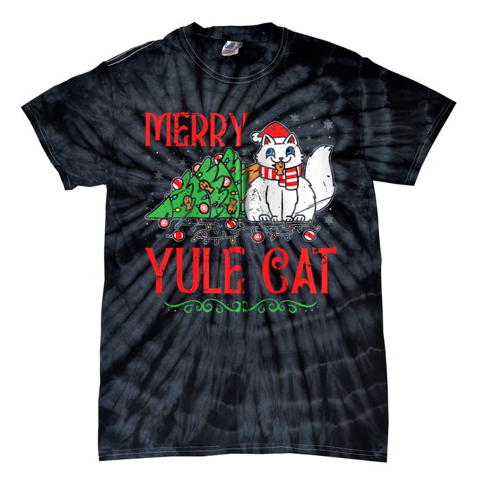 Merry Yule Cat Icelandic Christmas JóLaköTturinn Iceland Zip Hoodie Tie-Dye T-Shirt