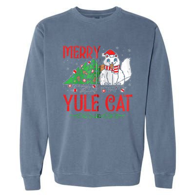 Merry Yule Cat Icelandic Christmas JóLaköTturinn Iceland Zip Hoodie Garment-Dyed Sweatshirt