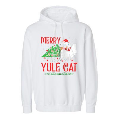 Merry Yule Cat Icelandic Christmas JóLaköTturinn Iceland Zip Hoodie Garment-Dyed Fleece Hoodie