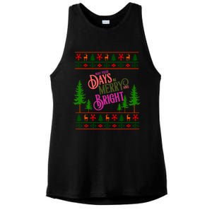 May Your Days Be Merry And Bright Happy Merry Christmas Ladies PosiCharge Tri-Blend Wicking Tank